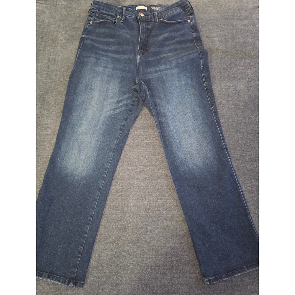 Good American Good Curve Straight Jeans Dark Wash Super High Rise Size 14-18